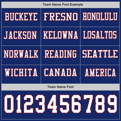 Custom Royal White-Crimson Long Sleeve Authentic Football Jersey