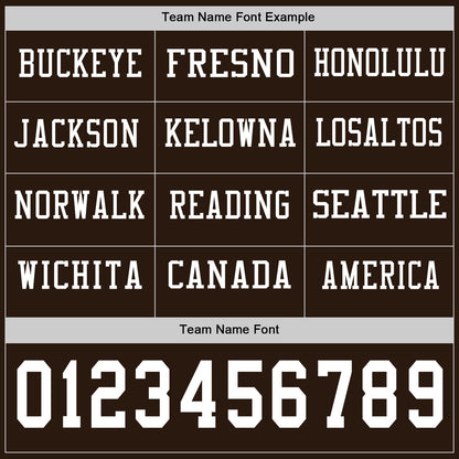 Custom Brown White Long Sleeve Authentic Football Jersey