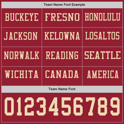 Custom Cardinal Cream Long Sleeve Authentic Football Jersey