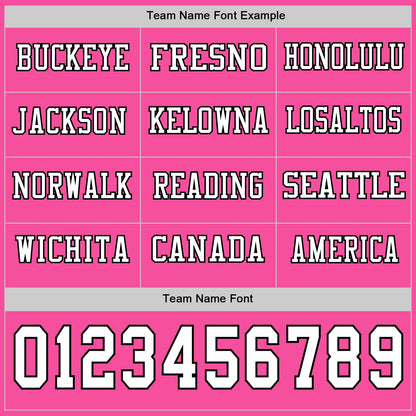 Custom Pink White-Black Long Sleeve Authentic Football Jersey