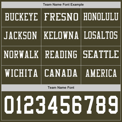 Custom Olive White Long Sleeve Salute To Service Authentic Football Jersey