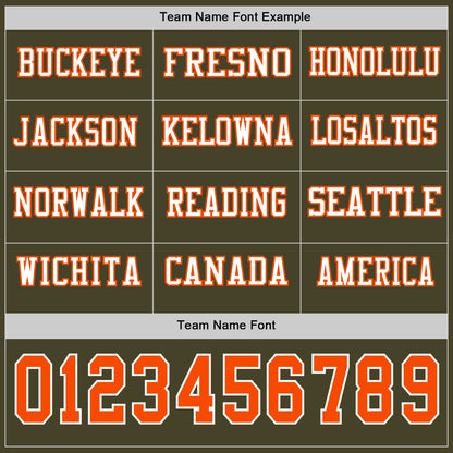Custom Olive Orange-White Long Sleeve Salute To Service Authentic Football Jersey
