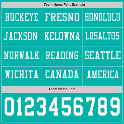 Custom Aqua White Long Sleeve Authentic Football Jersey
