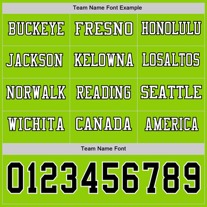 Custom Neon Green Black-White Long Sleeve Authentic Football Jersey