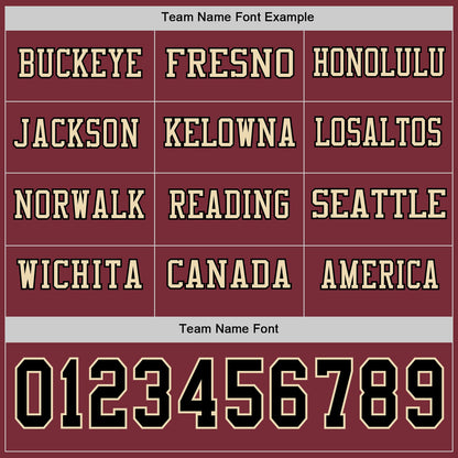 Custom Burgundy Black-Cream Long Sleeve Authentic Football Jersey