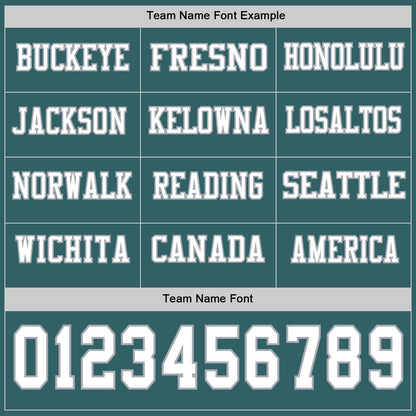 Custom Midnight Green White-Gray Long Sleeve Authentic Football Jersey