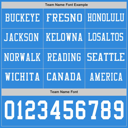 Custom Powder Blue White Long Sleeve Authentic Football Jersey