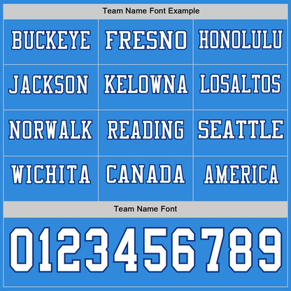Custom Powder Blue White-Royal Long Sleeve Authentic Football Jersey