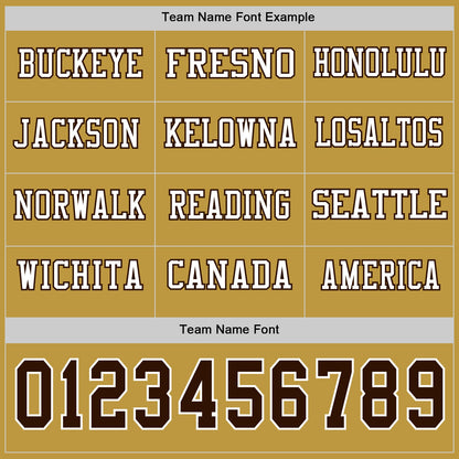 Custom Old Gold Brown-White Long Sleeve Authentic Football Jersey
