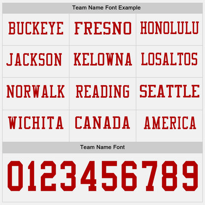 Custom White Red Long Sleeve Authentic Football Jersey