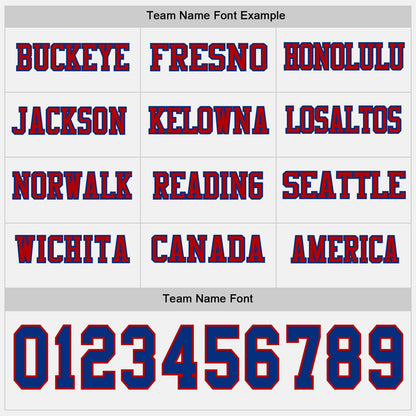 Custom White Royal-Red Long Sleeve Authentic Football Jersey