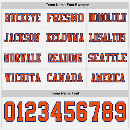 Custom White Orange-Royal Long Sleeve Authentic Football Jersey