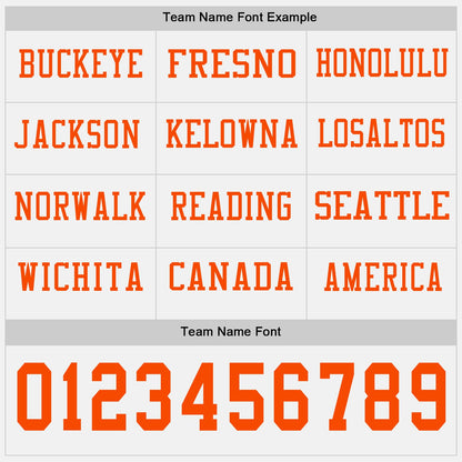 Custom White Orange Long Sleeve Authentic Football Jersey