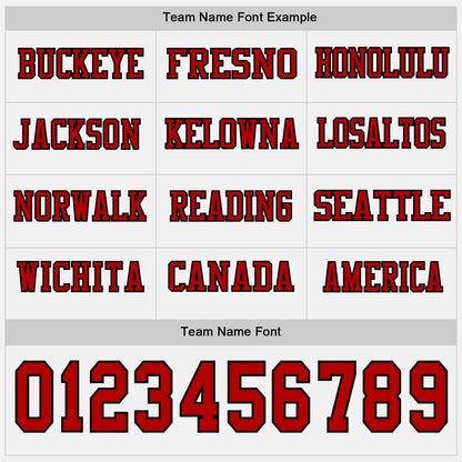 Custom White Red-Black Long Sleeve Authentic Football Jersey