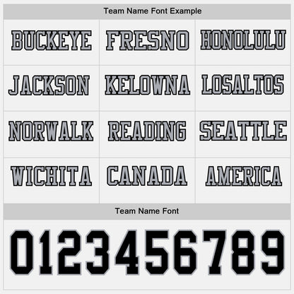 Custom White Black-Gray Long Sleeve Authentic Football Jersey