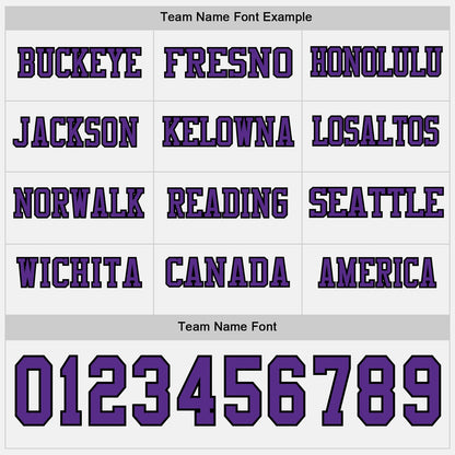 Custom White Purple-Black Long Sleeve Authentic Football Jersey