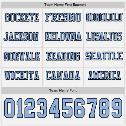 Custom White Light Blue-Black Long Sleeve Authentic Football Jersey