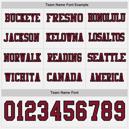 Custom White Crimson-Black Long Sleeve Authentic Football Jersey