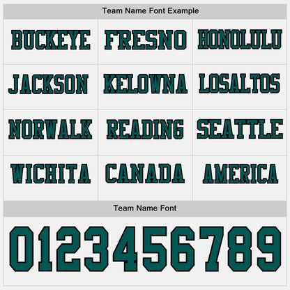 Custom White Midnight Green-Black Long Sleeve Authentic Football Jersey