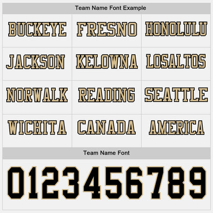 Custom White Black-Vegas Gold Long Sleeve Authentic Football Jersey