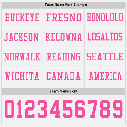 Custom White Pink Long Sleeve Authentic Football Jersey