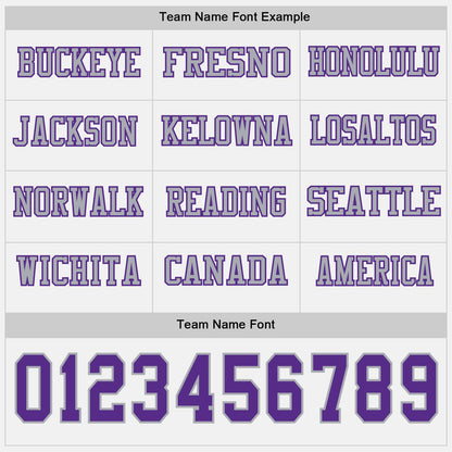 Custom White Purple-Gray Long Sleeve Authentic Football Jersey