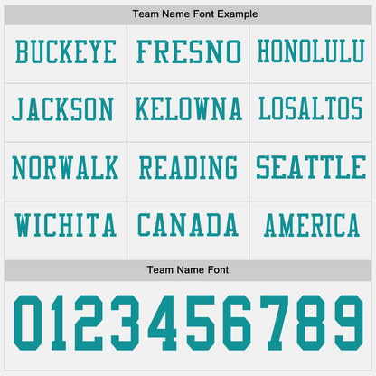 Custom White Teal Long Sleeve Authentic Football Jersey
