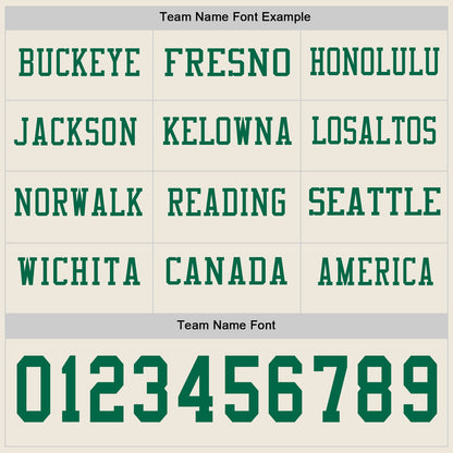 Custom Cream Kelly Green Long Sleeve Authentic Football Jersey
