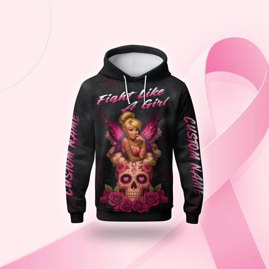 Personalized Fairy Fight Like A Girl - Breast Cancer Awareness Shirt, Custom Choo