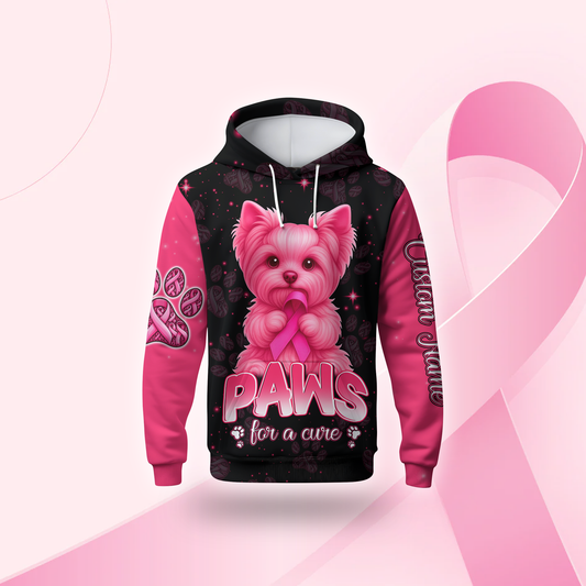 Personalized Paws For A Cure - Breast Cancer Awareness Shirt