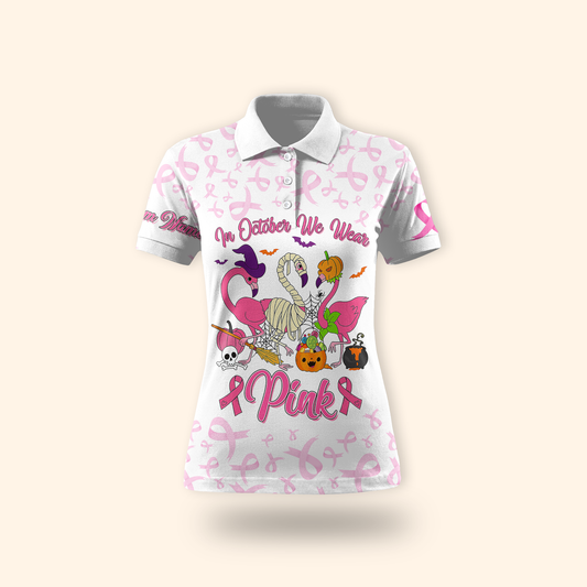 Personalized Breast Cancer Awareness Flamingo Halloween, Custom Choo