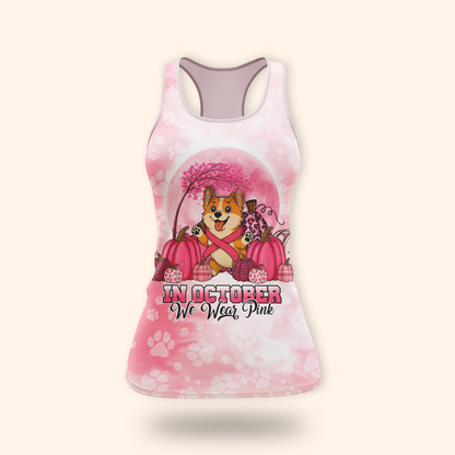 Breast Cancer Awareness Corgi Custom Name, Custom Choo