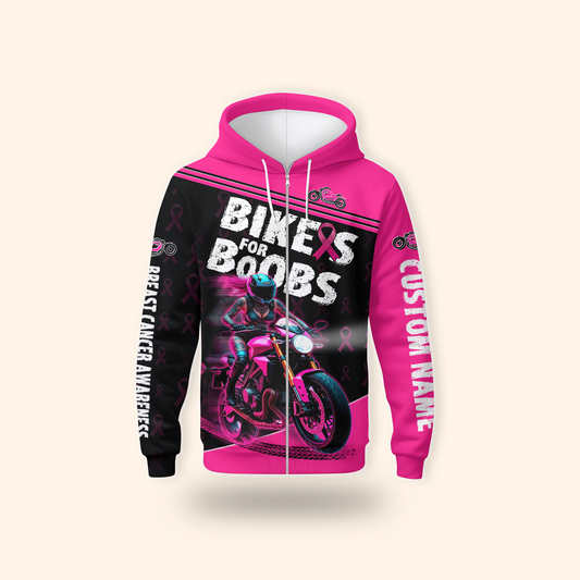 Personalized Bikes For Boobs Breast Cancer Awareness Shirt, Custom Choo