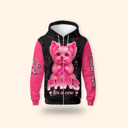 Personalized Paws For A Cure - Breast Cancer Awareness Shirt