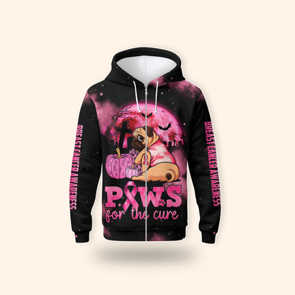 Pug Halloween Breast Cancer Awareness