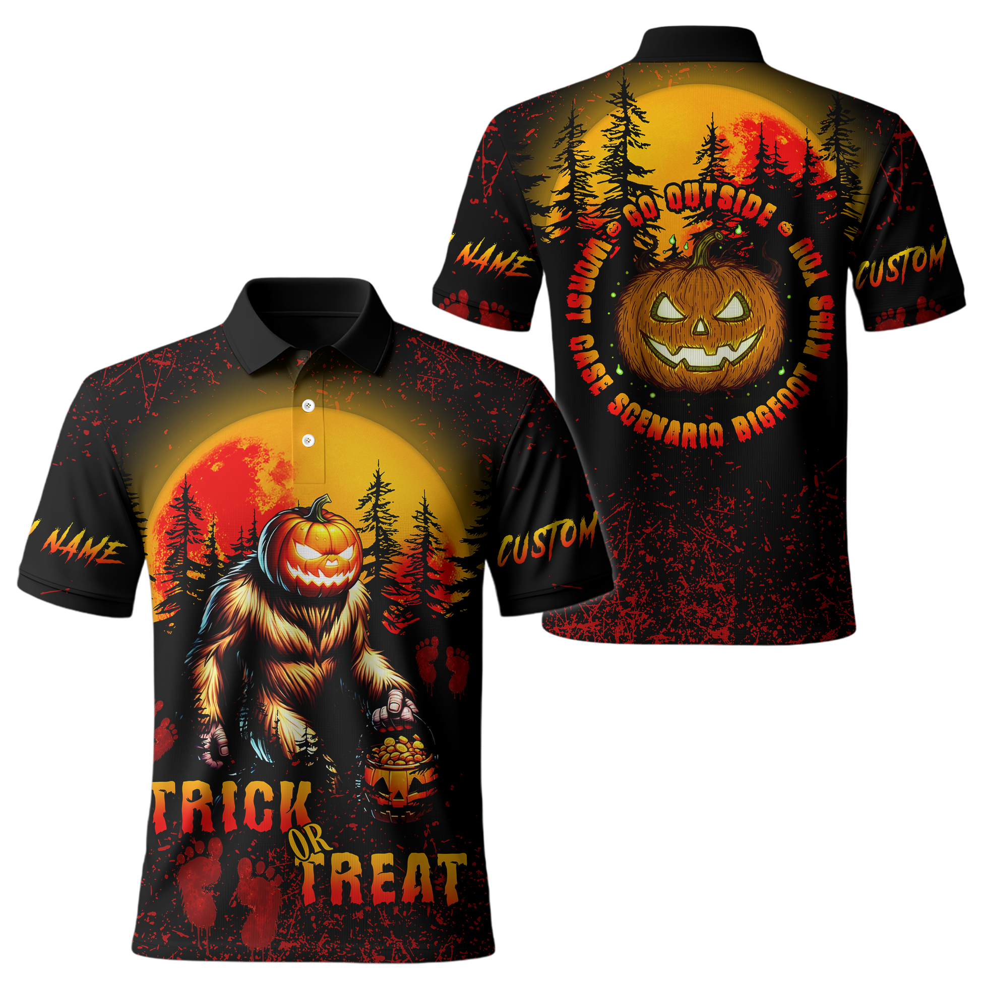 Bigfoot Pumpkin Head Halloween shirt, Custom Choo