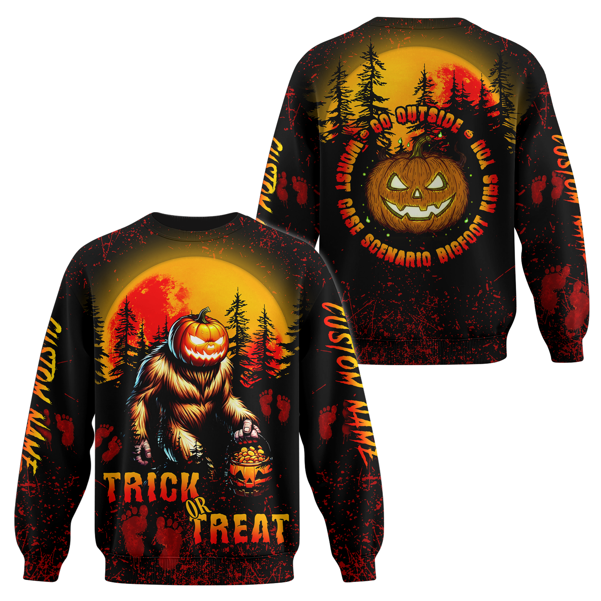 Bigfoot Pumpkin Head Halloween shirt, Custom Choo