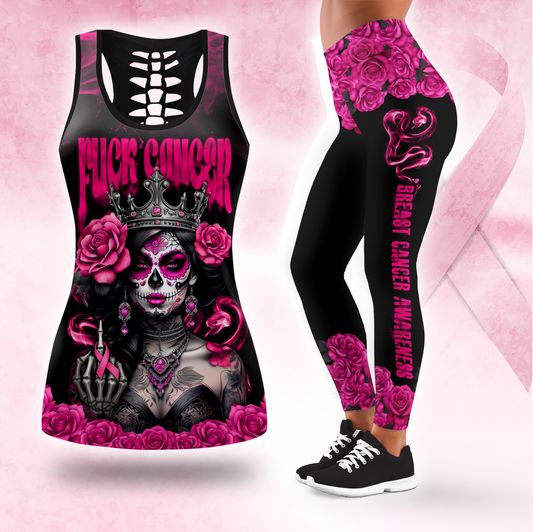 Breast Cancer Warrior Sugar Skull Outfit, Custom Choo