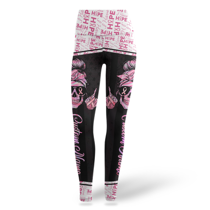 Personalized Fight Like A Skull Girl- Combo Legging Tanktop Breast Cancer Awareness