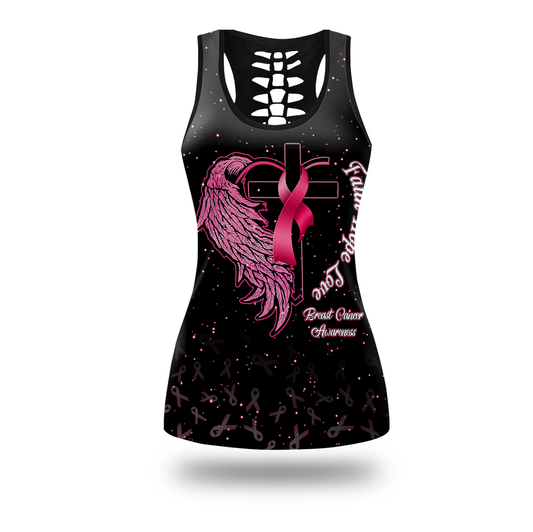 Faith Hope Love For My Mom In Heven - Combo Legging Tanktop Breast Cancer Awareness, Custom Choo