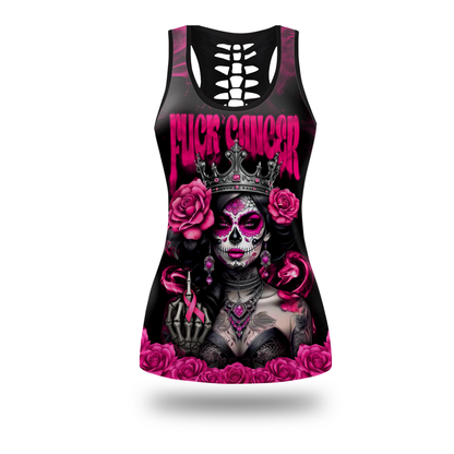 Breast Cancer Warrior Sugar Skull Outfit, Custom Choo