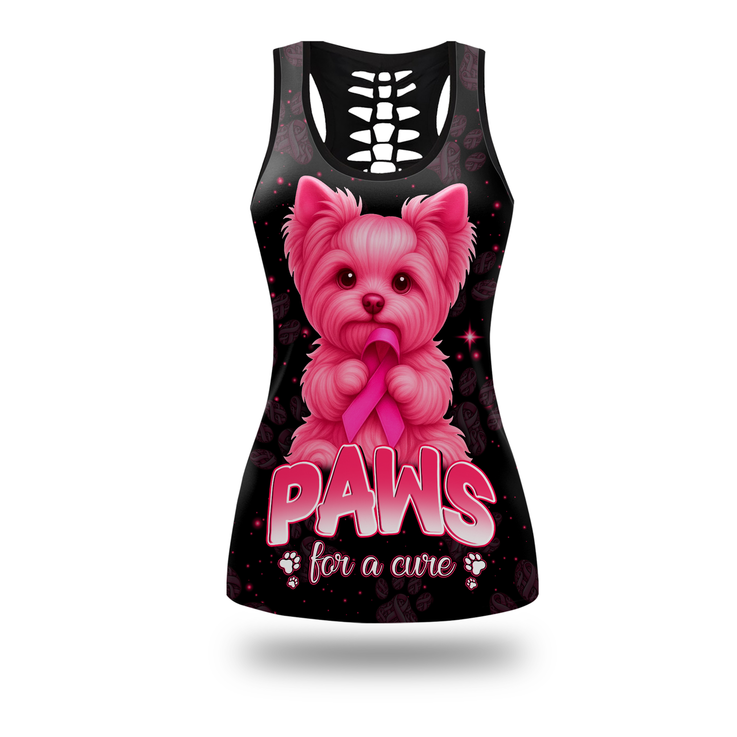 Personalized Paws For A Cure  - Combo Legging Tanktop Breast Cancer Awareness