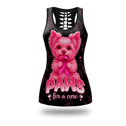 Personalized Paws For A Cure  - Combo Legging Tanktop Breast Cancer Awareness