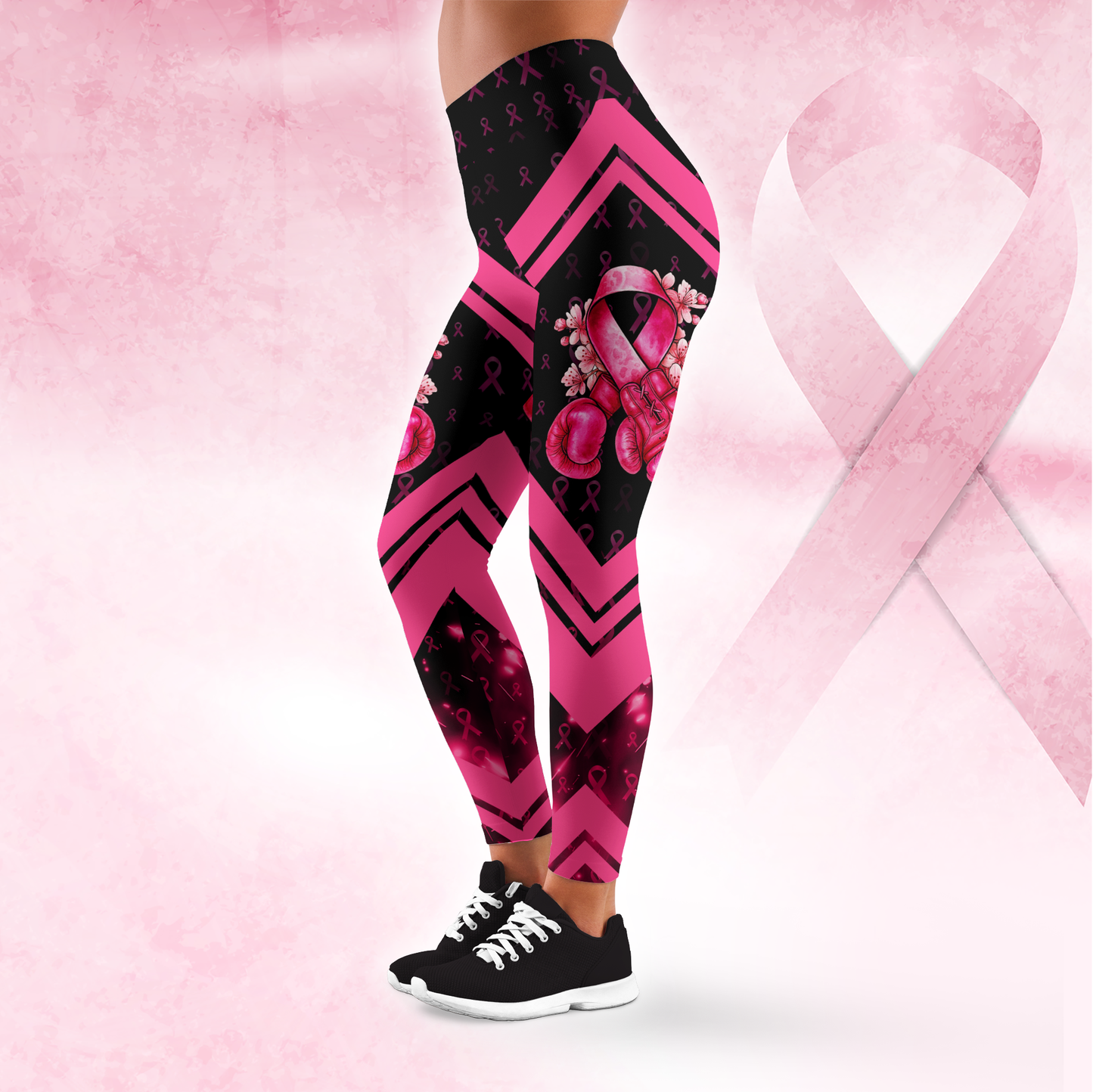 "I Won" Pink Ribbon Fighter Rosie the Riveter Leggings and Tank Outfit