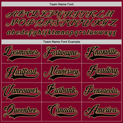 Custom Maroon Black-Old Gold Hockey Jersey