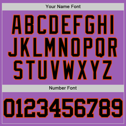Custom Medium Purple Black-Orange Authentic Basketball Jersey
