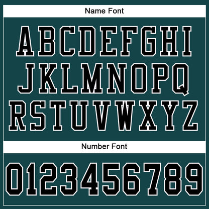Custom Midnight Green Black-White Mesh Authentic Football Jersey