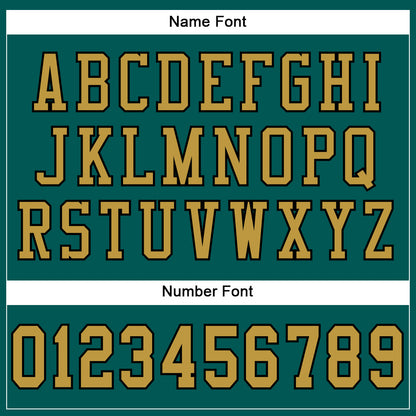 Custom Midnight Green Old Gold-Black Mesh Authentic Football Jersey