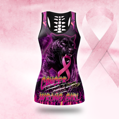 Personalized Cancer Pick The Wrong Girl - Combo Legging Tanktop Breast Cancer Awareness