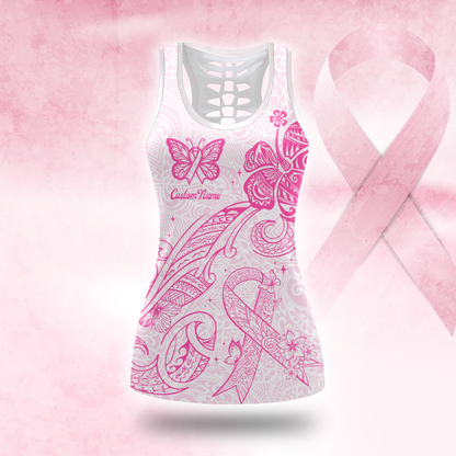 Custom Name Maori Pattern - Breast Cancer Awareness Shirt